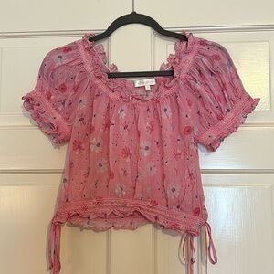 LoveShackFancy cropped shirt (XS)